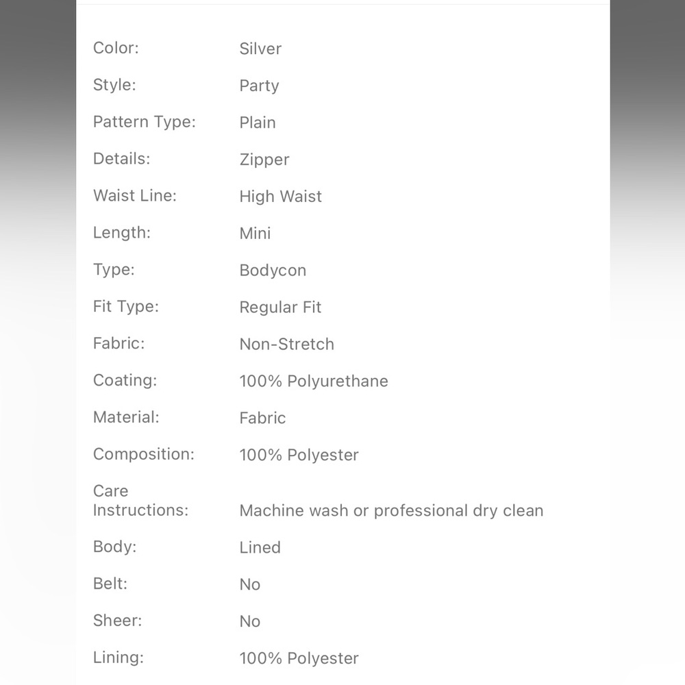 Star Pattern Silver Metallic Skirt - image 5